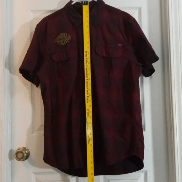 Harley-Davidson Men's Red Plaid Short Sleeve Shirt XLarge - Picture 7 of 7